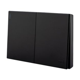 SAS nouvo  2 gang 1 way switch  with wall frame  2/1 120mm black