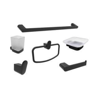  طقم اكسسوارات حمام 6 قطع استاندرد أسود