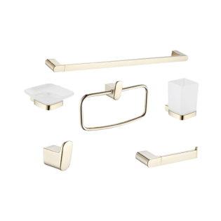  طقم اكسسوارات حمام 6 قطع استاندرد ذهبى