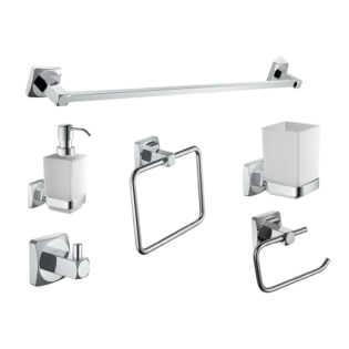 Standard Bathroom Accessories Set 6 Pieces Chrome