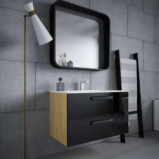 Beroia Furniture Unit with Washbasin 80x46 Cm Black 