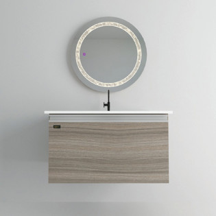 Beroia Furniture Unit with Washbasin 80x46 Cm Wood Grey 