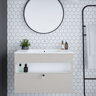 Beroia Furniture Unit with Washbasin 80x46 cm Latte